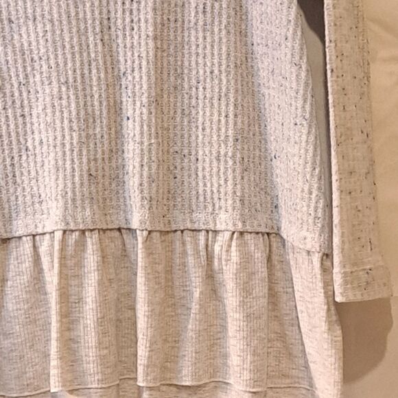 Koolaburra By Ugg Women's Grey Flecked Waffle Knit V-Sweater Top Causal Large - Picture 7 of 13